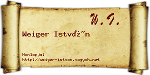 Weiger István névjegykártya